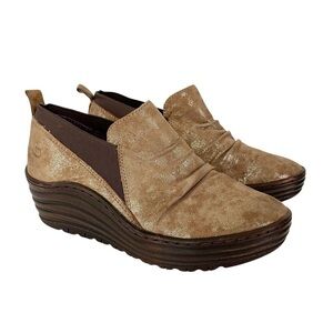 Bionica Shoes Womens Size 6.5 Gallant Pewter Suede Leather Wedge Comfort 4572523